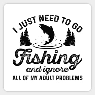 Fishing Adult Problems Sticker